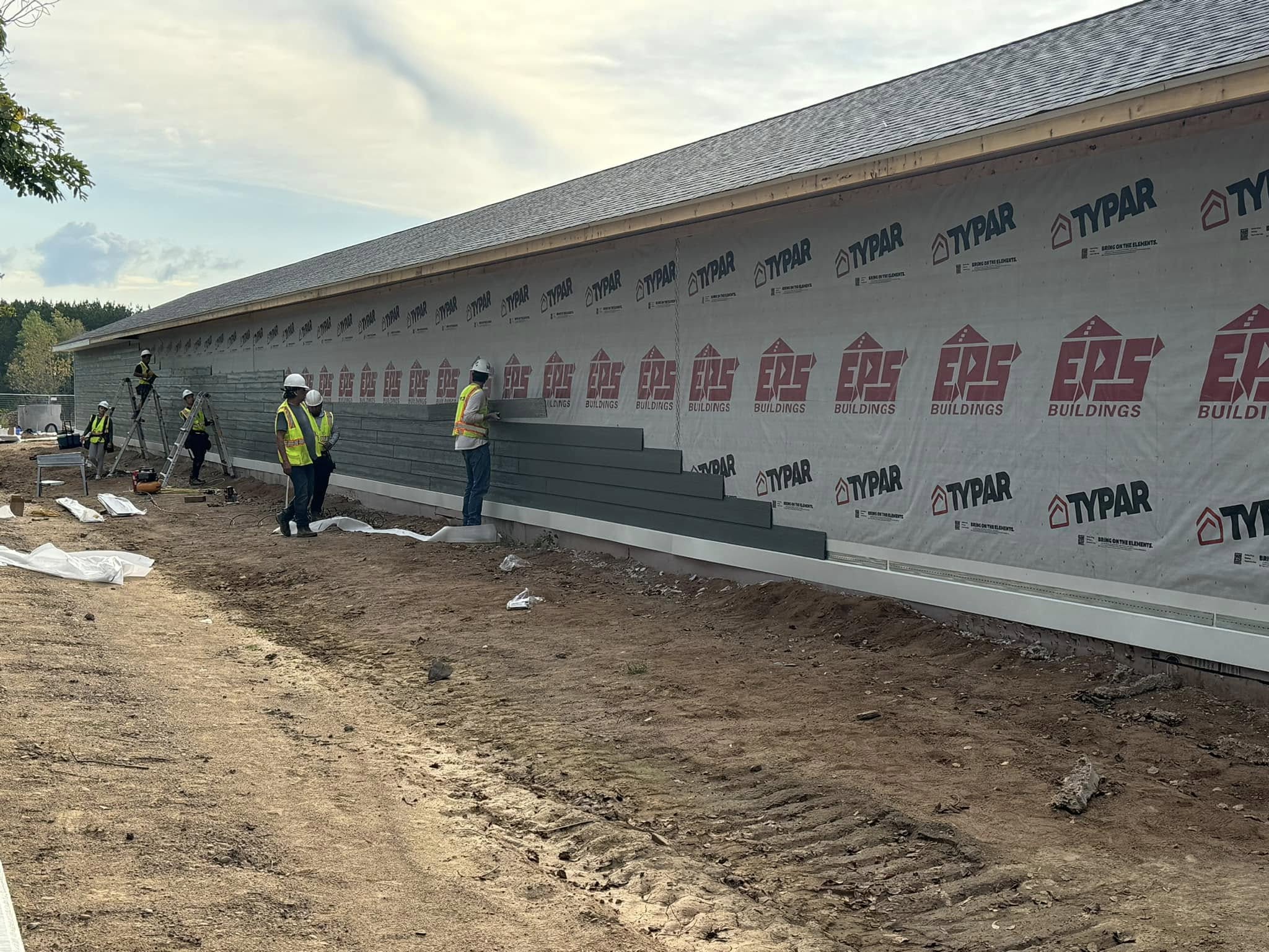 Commercial building exterior under construction